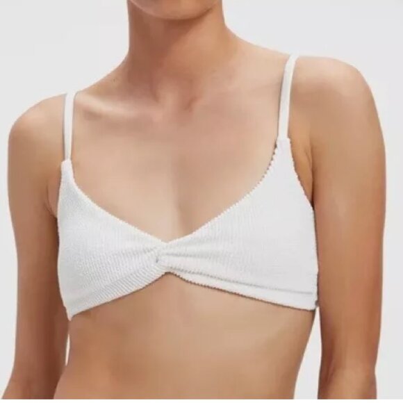 Good American Other - NWT Good American Crinkle Always Fit Twisted Bikini Top White Ivory Adjustable